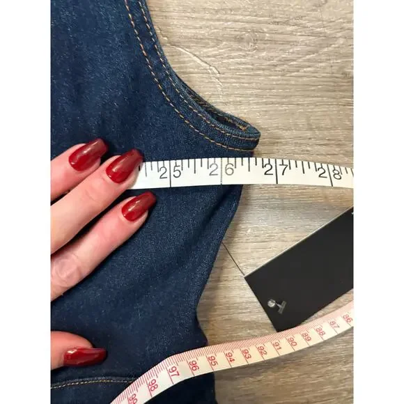 NWT ELOQUII Fit Flare Denim Midi Dress Dark Wash Stretch Casual 3X 24 Plus Curvy - Picture 9 of 11